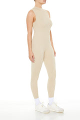 Sleeveless Mock Neck Jumpsuit