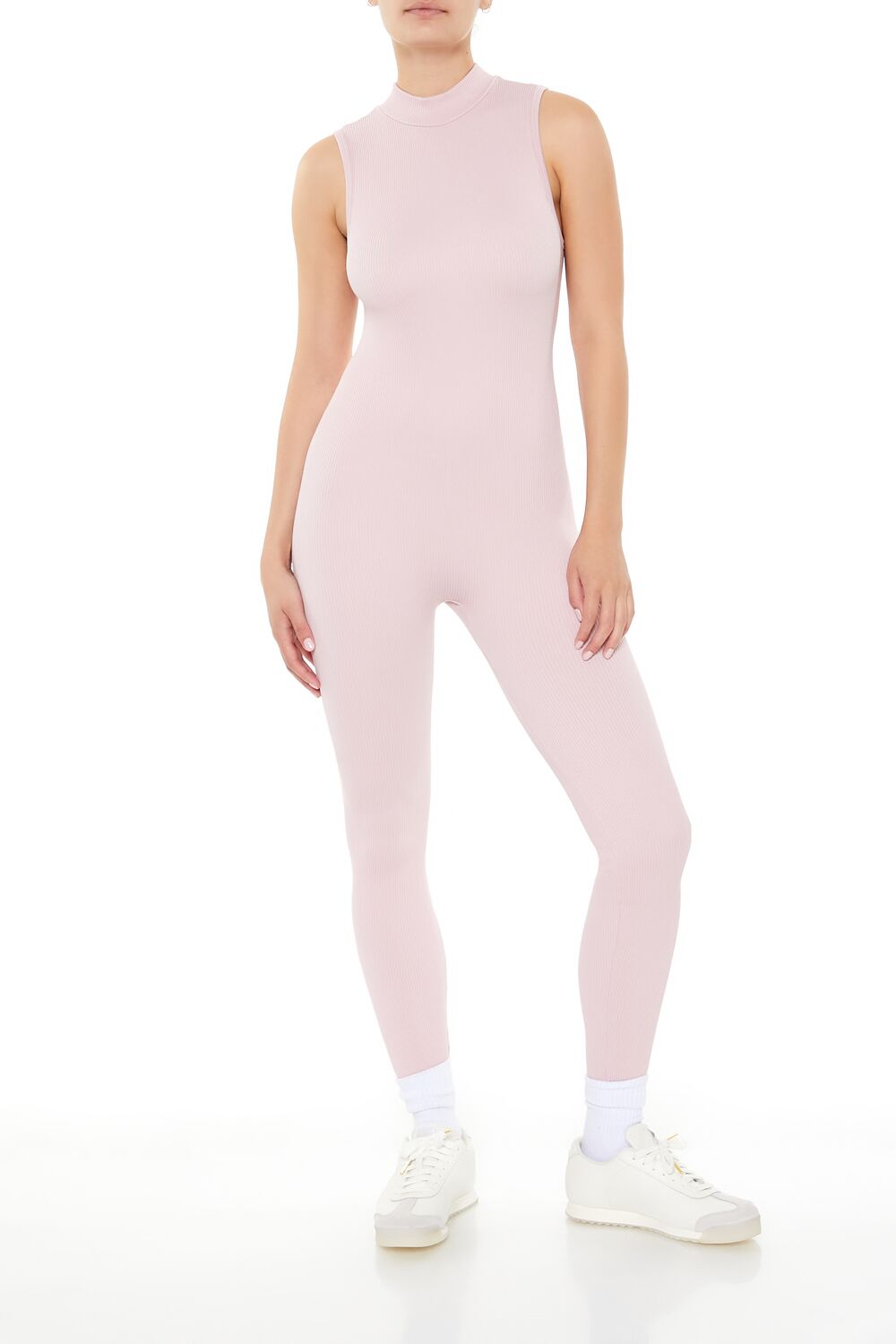 Sleeveless Mock Neck Jumpsuit