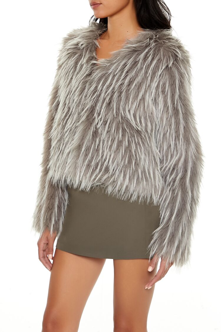 Cropped Faux Fur Coat