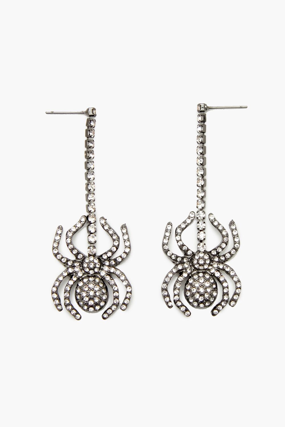 Rhinestone Spider Drop Earrings