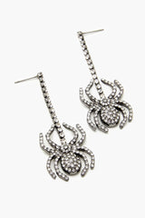 Rhinestone Spider Drop Earrings