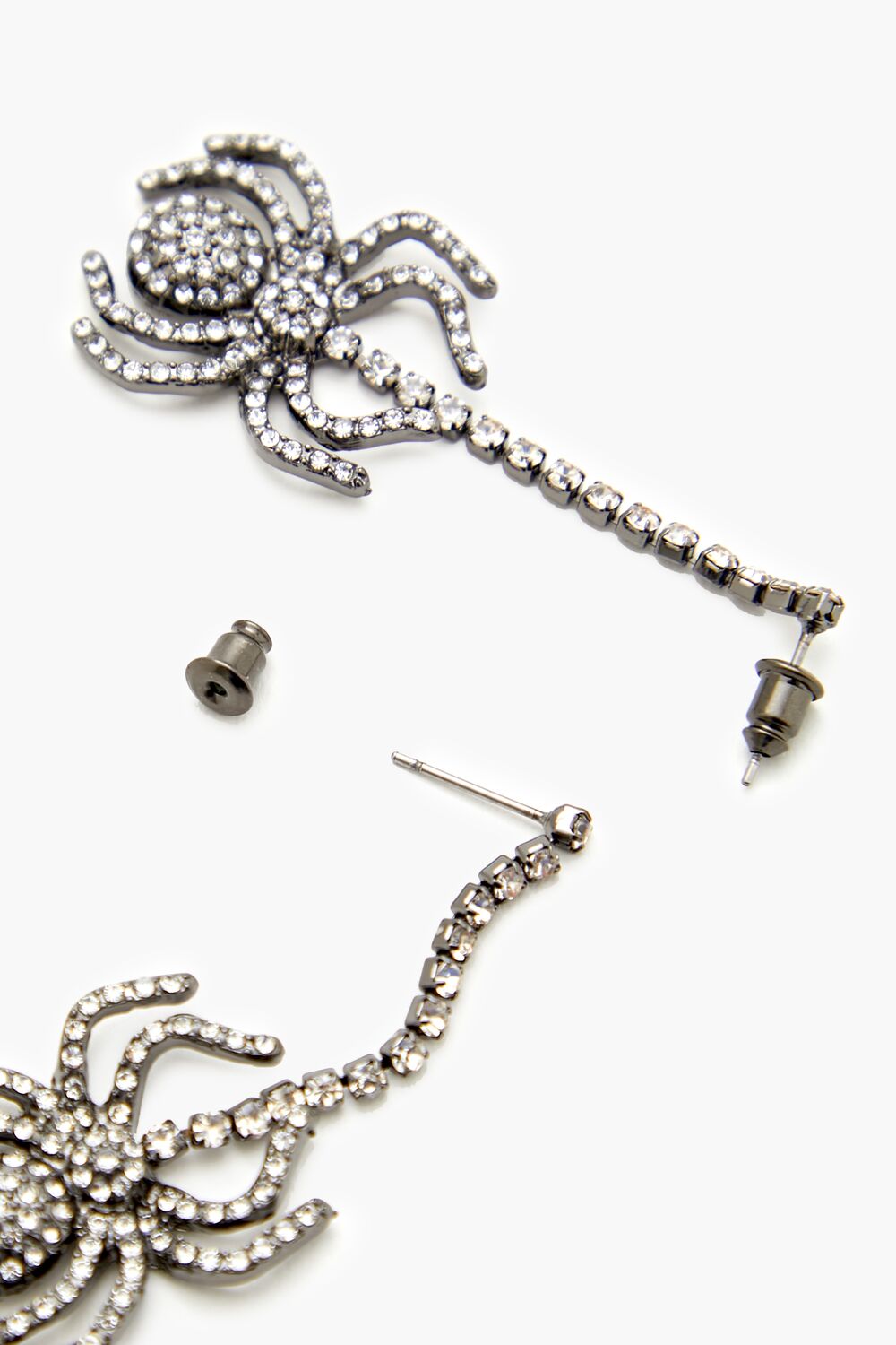 Rhinestone Spider Drop Earrings