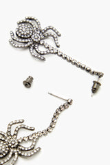 Rhinestone Spider Drop Earrings