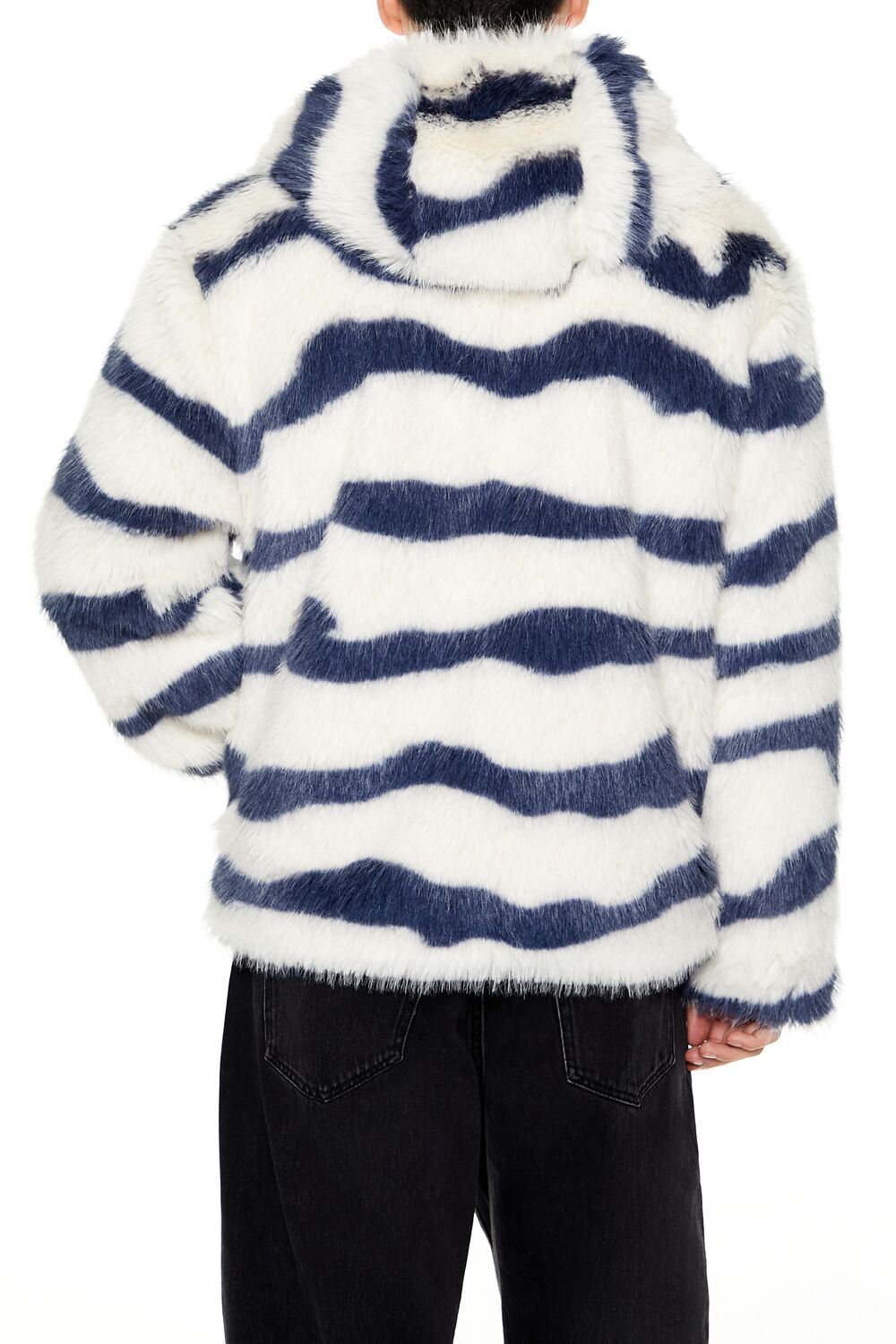 Striped Faux Fur Jacket