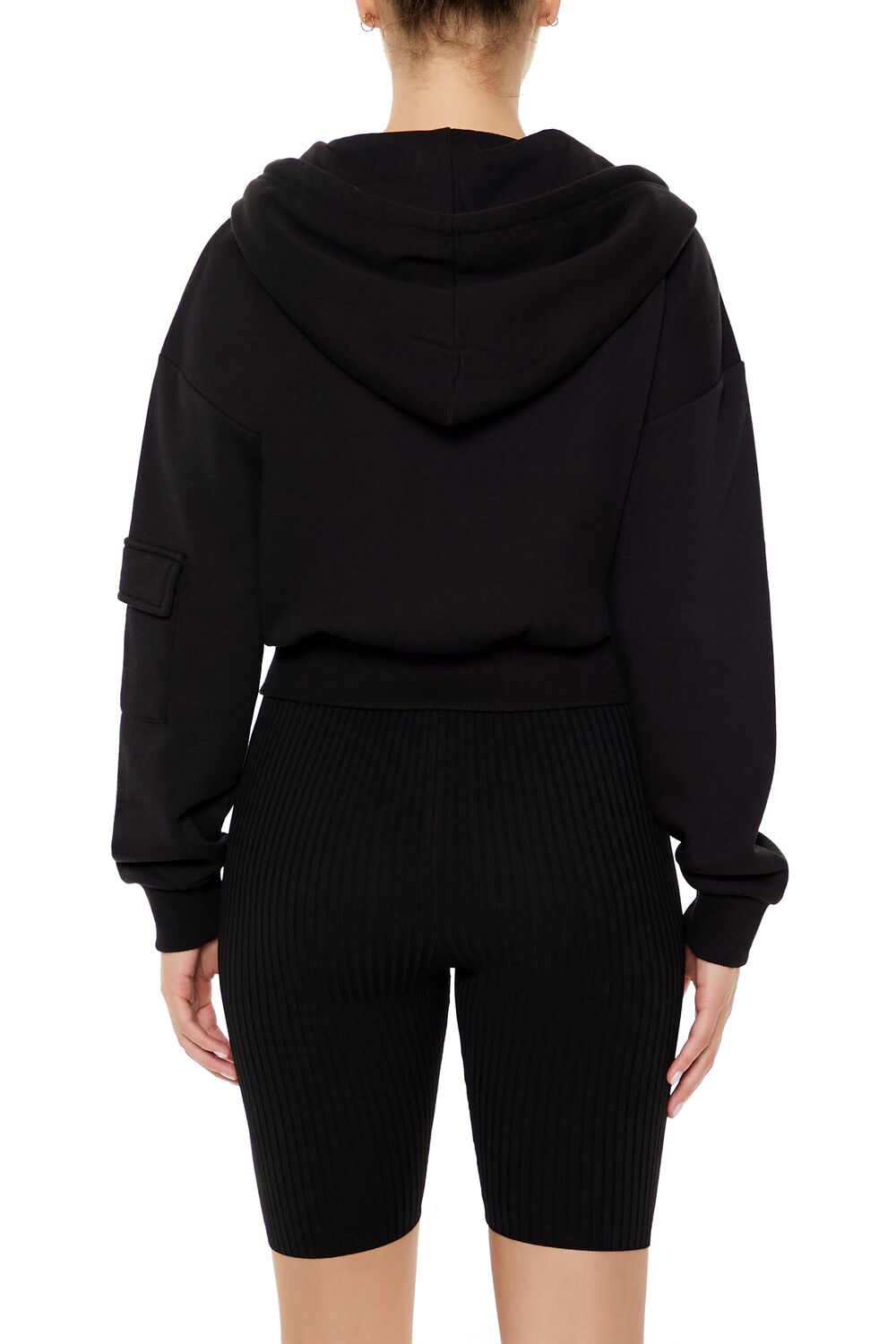 Cropped Cargo Zip-Up Hoodie