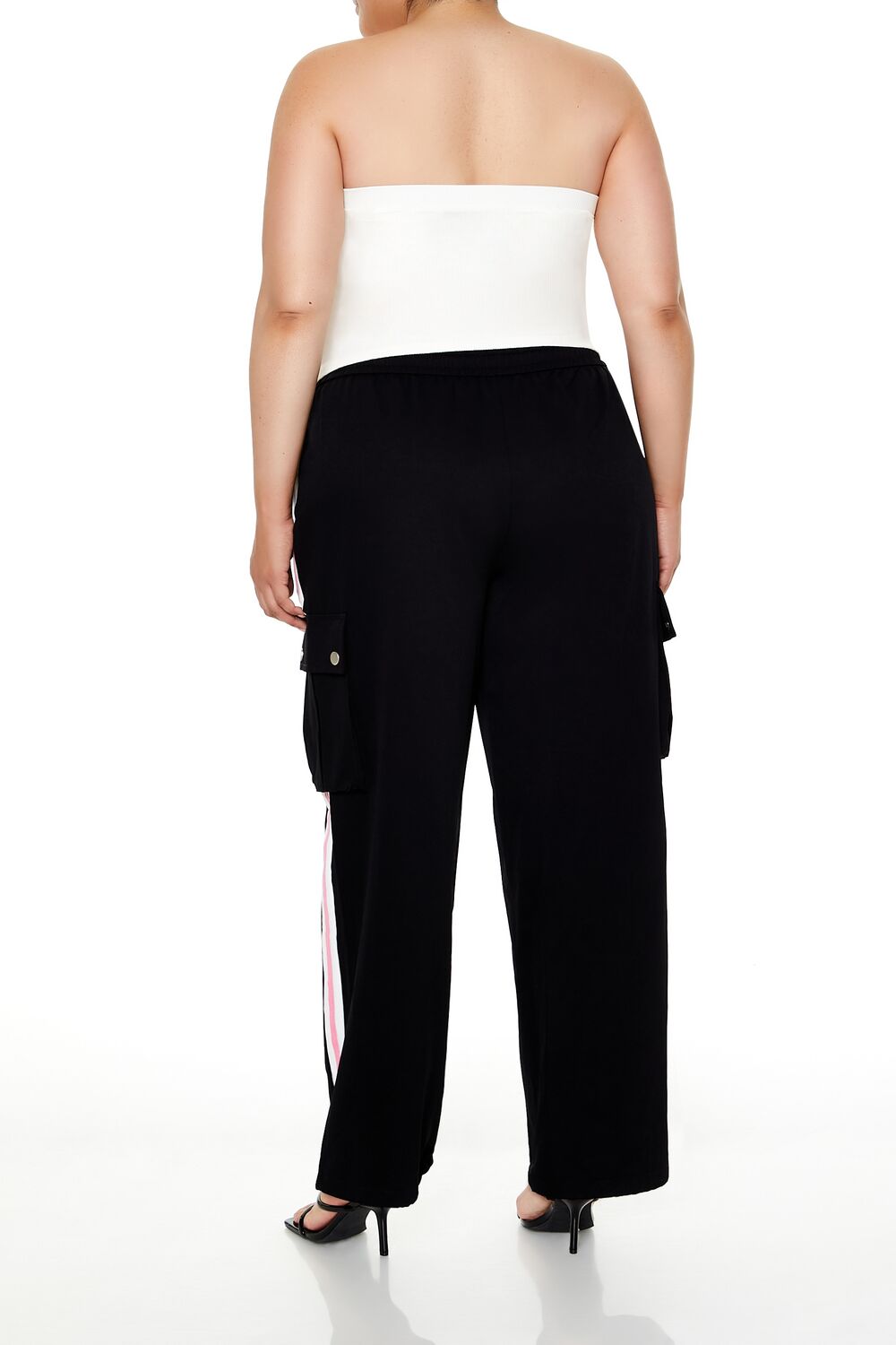 Plus Size Striped Cargo Joggers