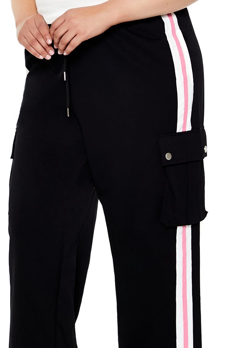 Plus Size Striped Cargo Joggers