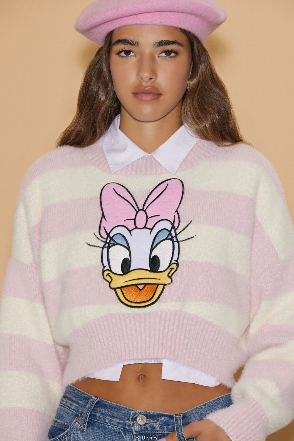 Disney Daisy Duck Cropped Sweater