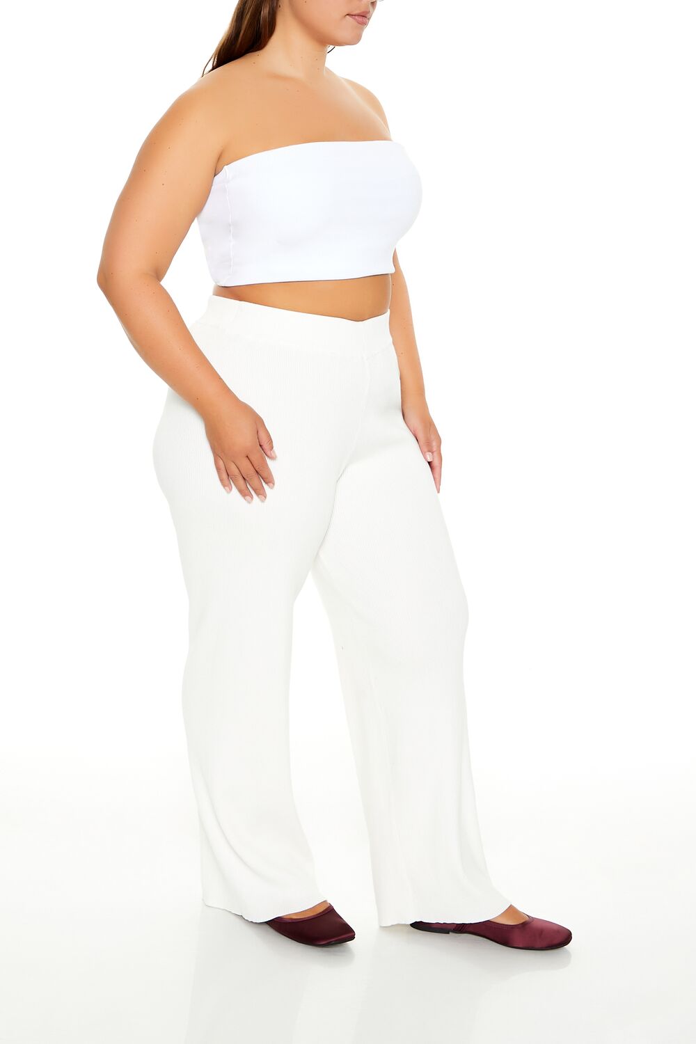 Plus Size Sweater-Knit Wide-Leg Pants