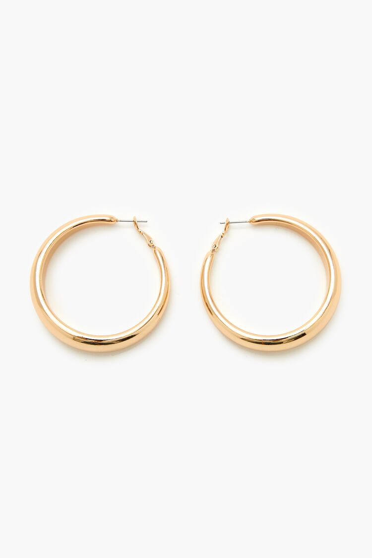 Smooth Omega Hoop Earrings