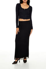 Floral Ruffle-Trim Crop Top