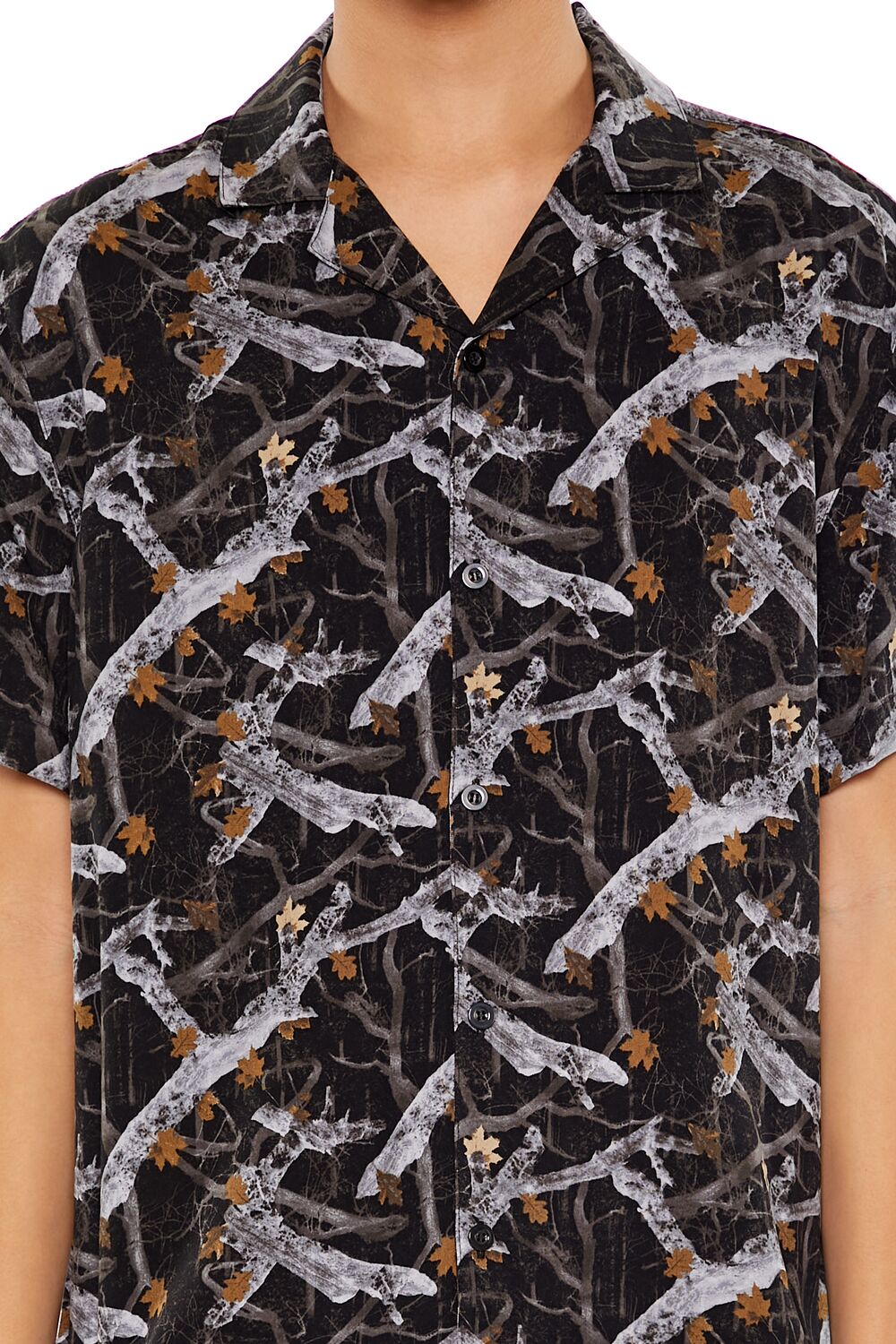 Leaf Print Short-Sleeve Shirt