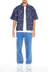 Cropped Chain-Stitched Embroidered Shirt