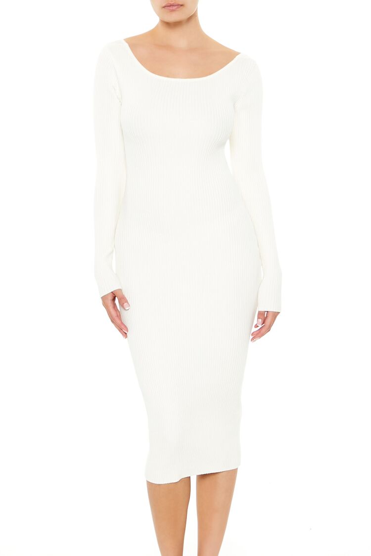 Twist-Back Midi Sweater Dress