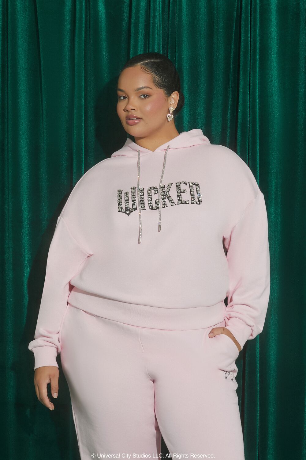 Plus Size Wicked Rhinestone Hoodie