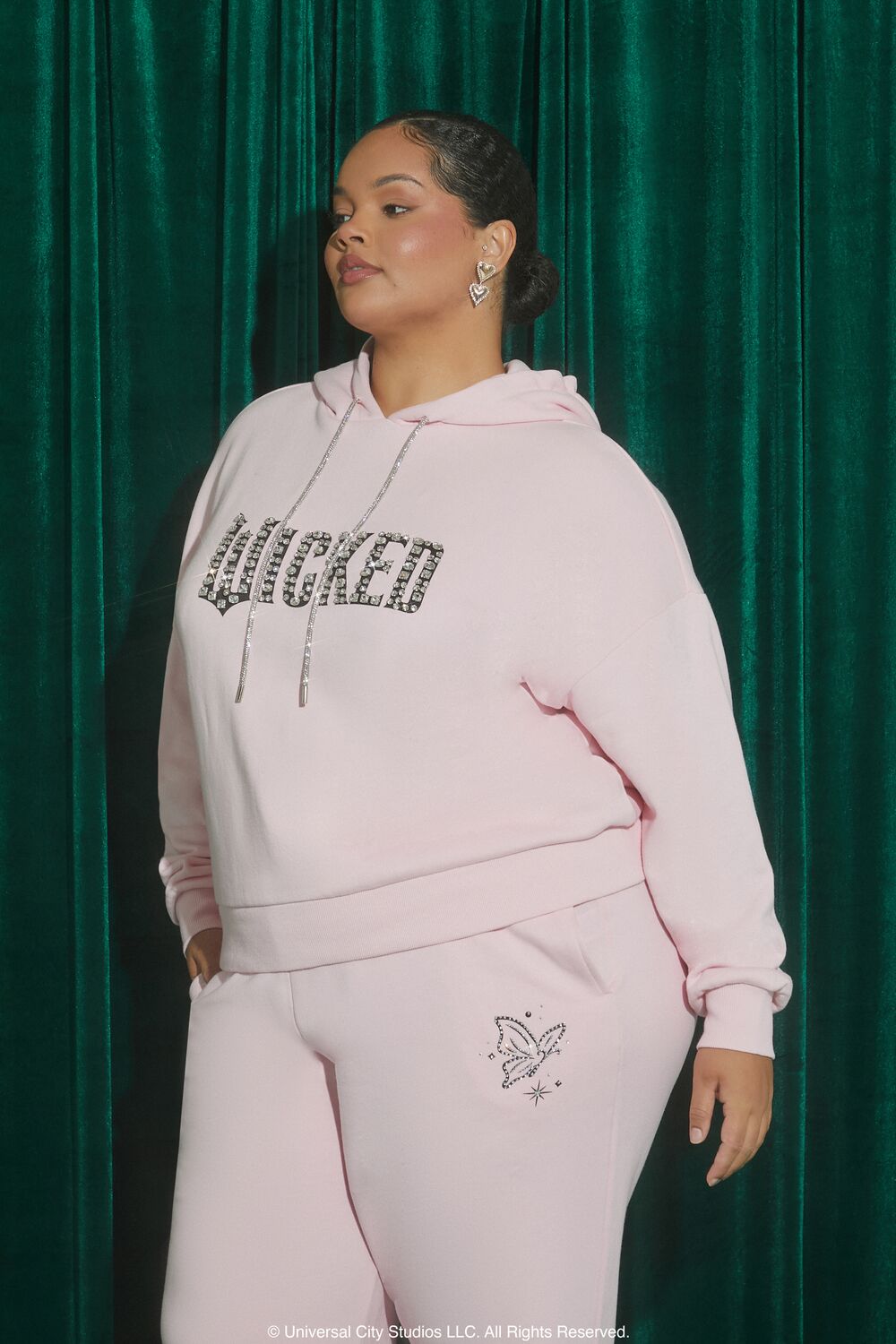 Plus Size Wicked Rhinestone Hoodie