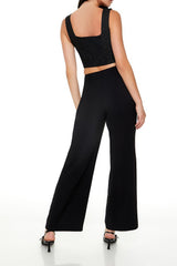 High-Rise Wide-Leg Trouser Pants