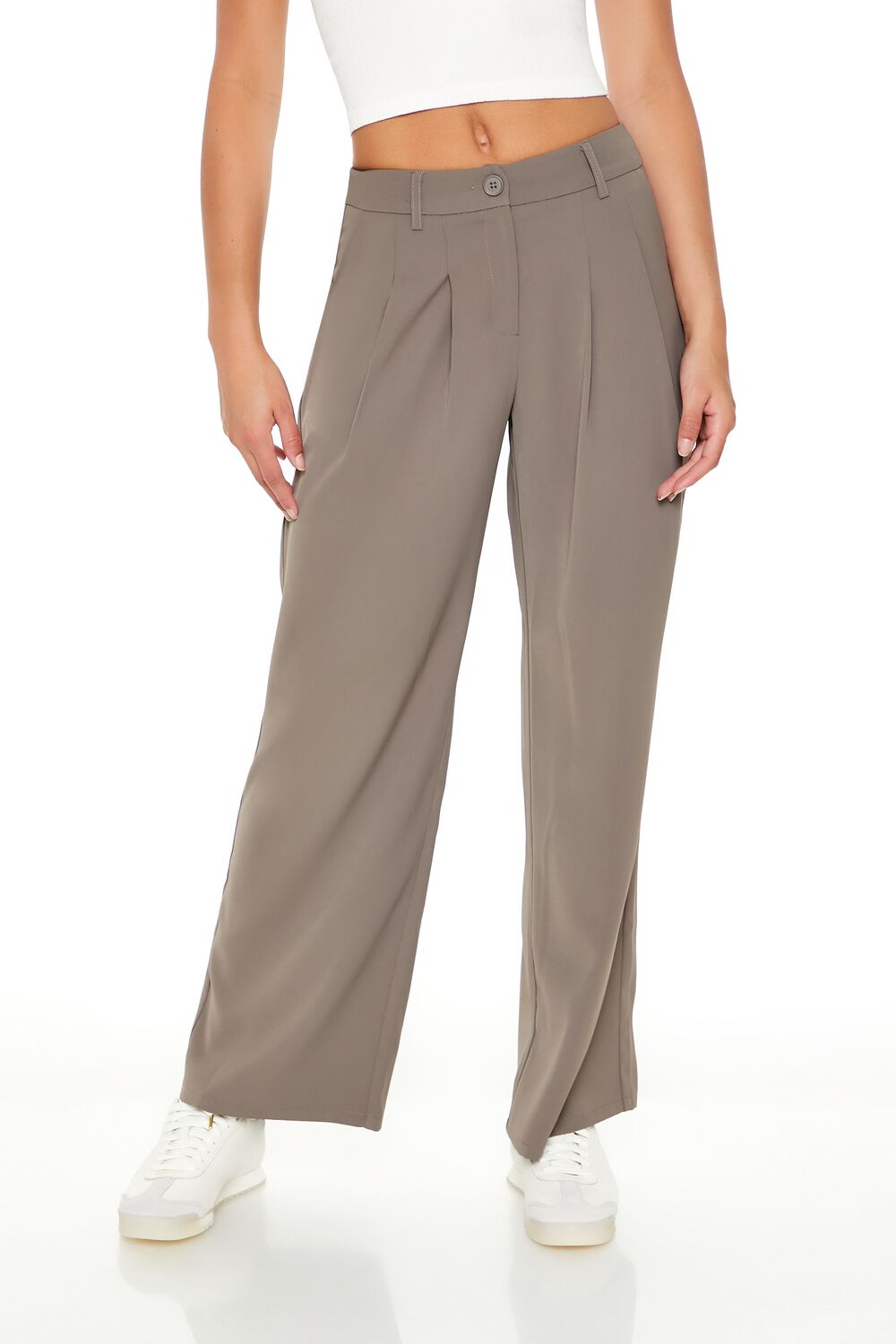High-Rise Wide-Leg Trouser Pants