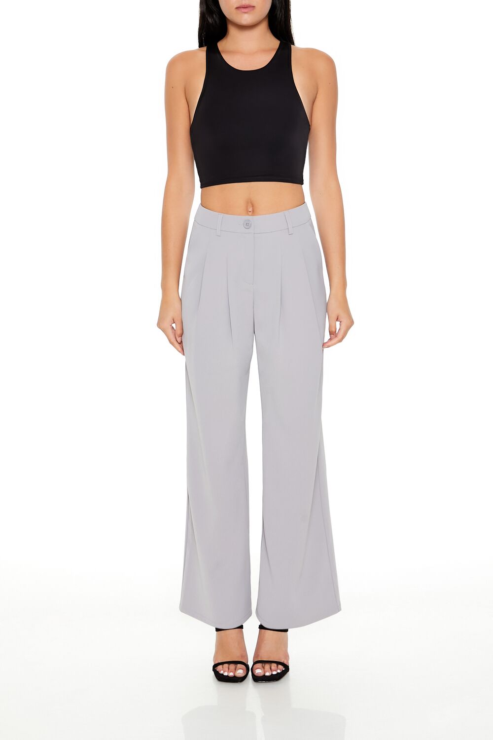 High-Rise Wide-Leg Trouser Pants