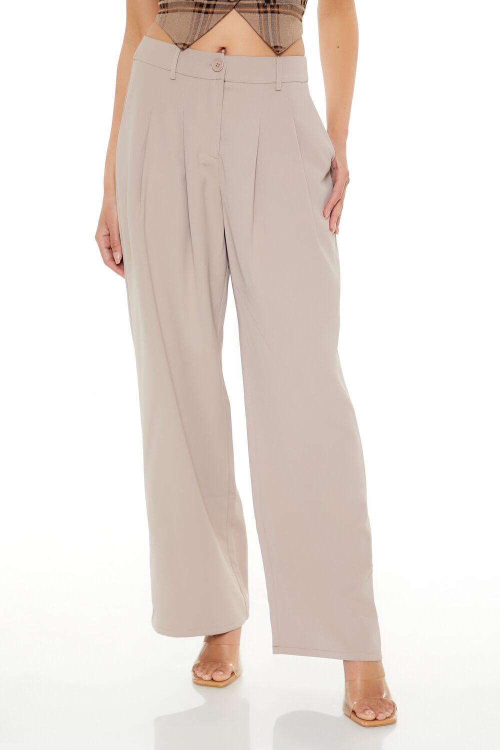 High-Rise Wide-Leg Trouser Pants
