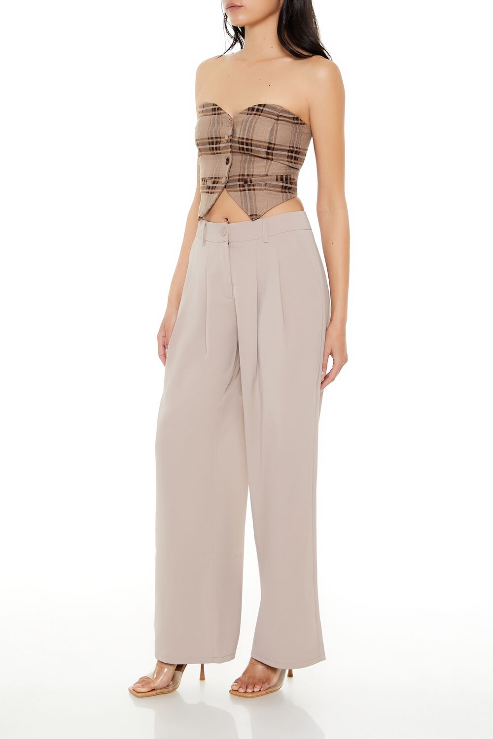 High-Rise Wide-Leg Trouser Pants