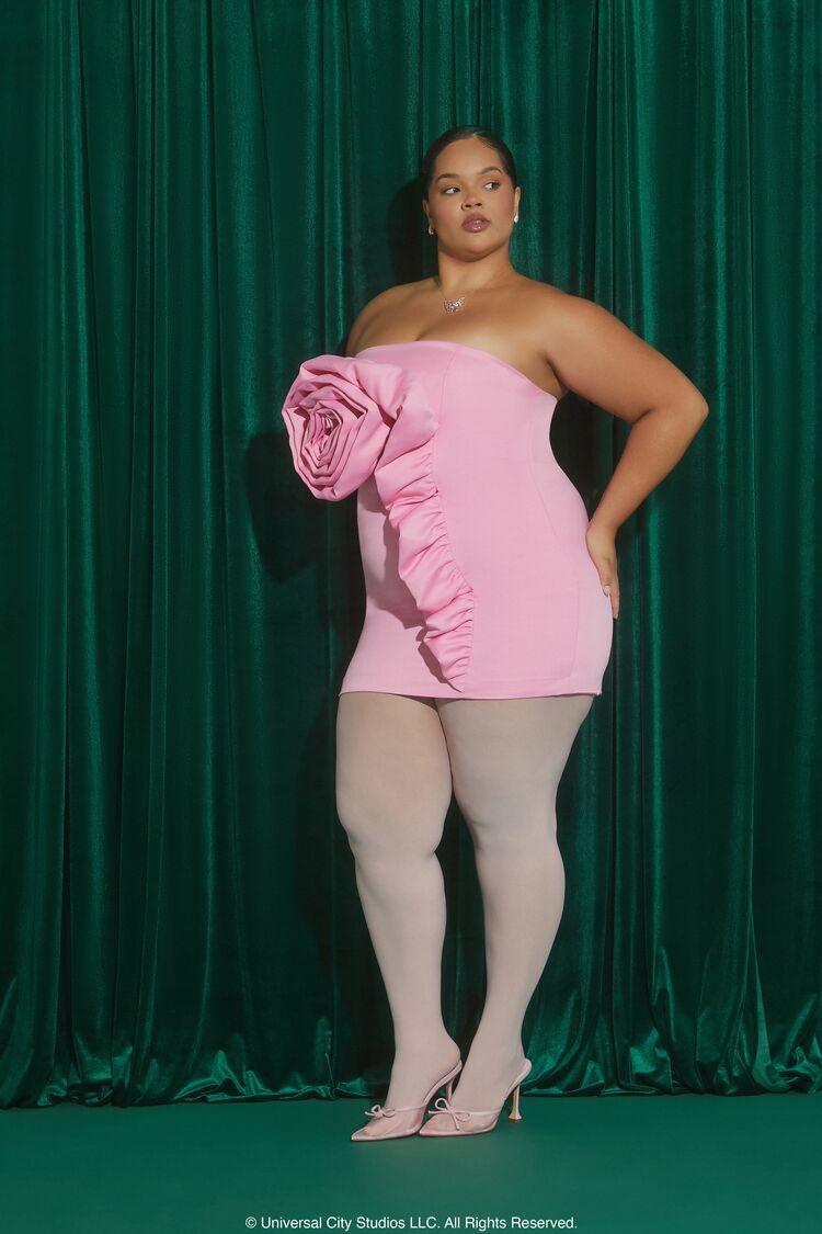 Plus Size Wicked Rosette Tube Dress