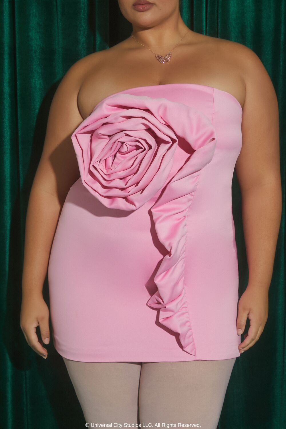 Plus Size Wicked Rosette Tube Dress