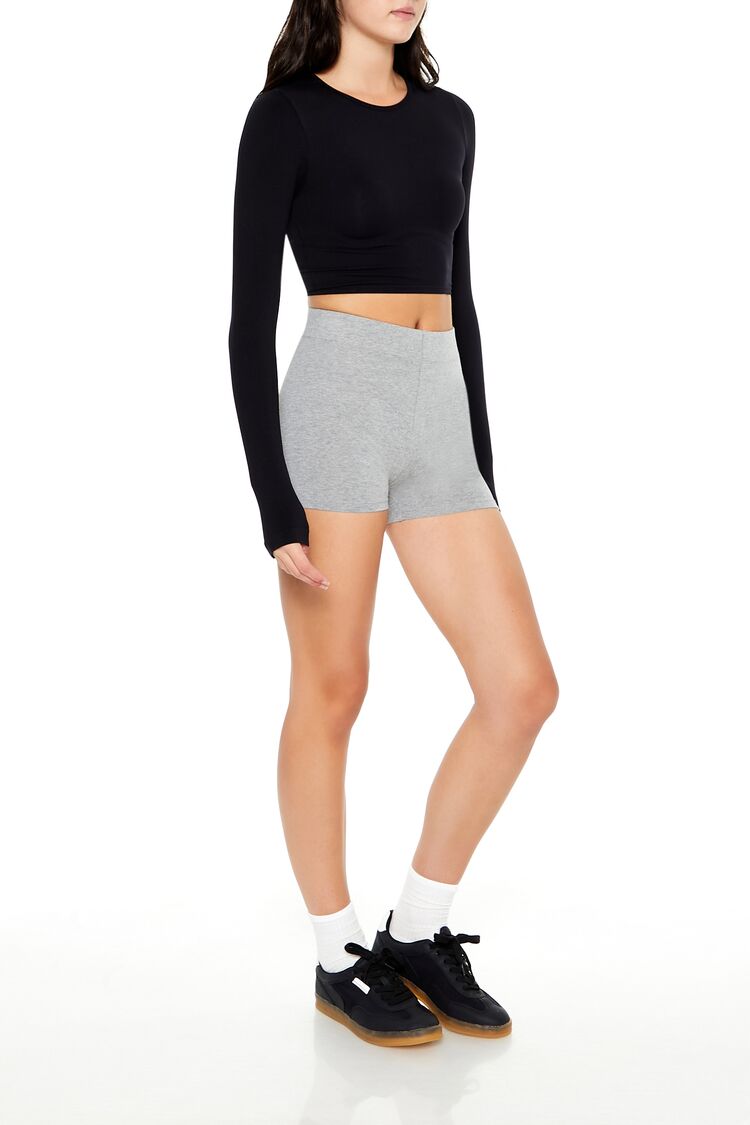 Cotton-Blend Biker Shorts
