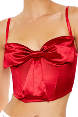 Satin Bow Lingerie Corset Cami