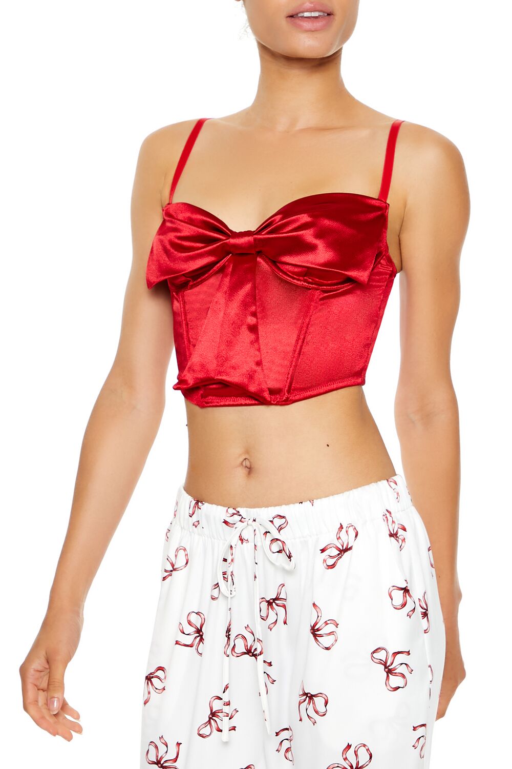 Satin Bow Lingerie Corset Cami