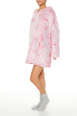Candy Cane Pajama Hoodie Dress