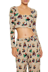Christmas Teddy Bear Pajama Top