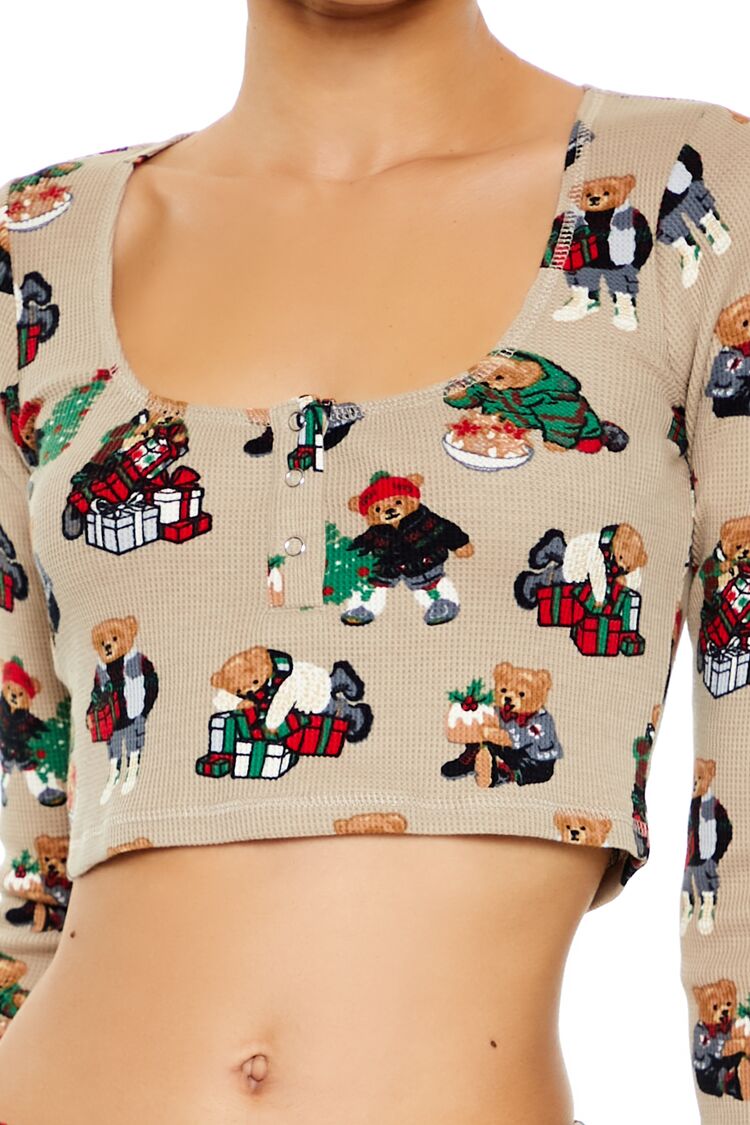 Christmas Teddy Bear Pajama Top