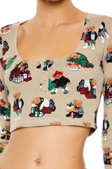 Christmas Teddy Bear Pajama Top