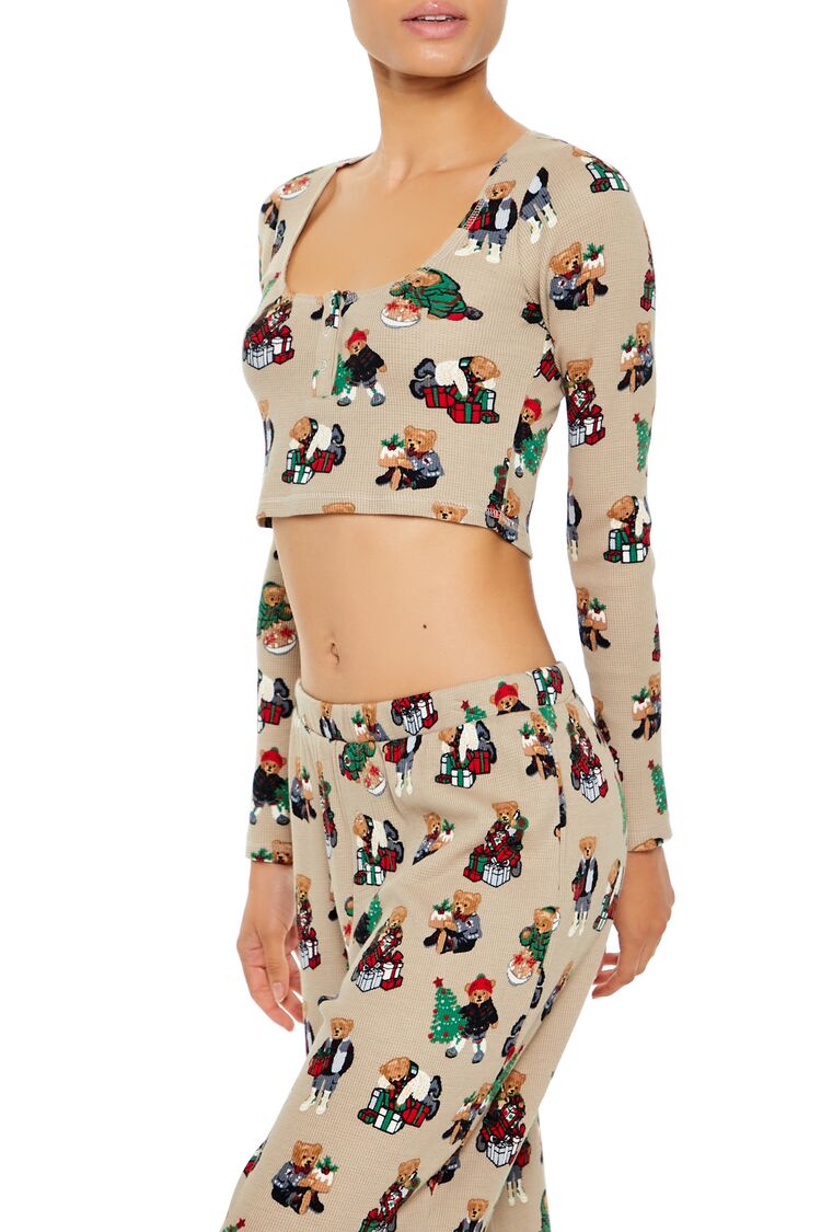 Christmas Teddy Bear Pajama Top