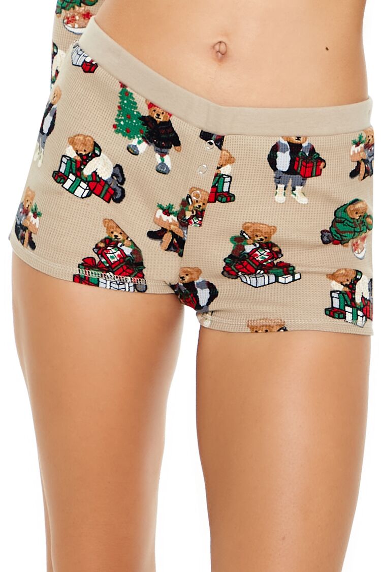 Christmas Teddy Bear Pajama Shorts