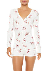 Fitted Bow Pajama Romper