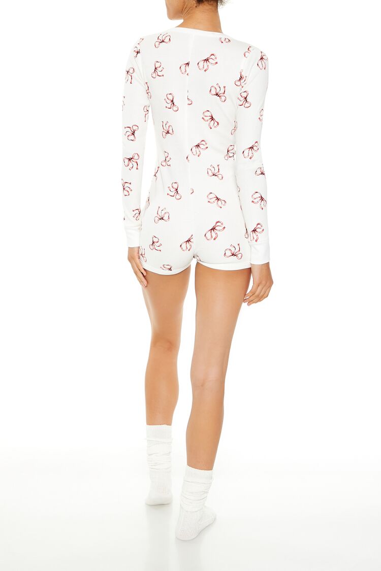 Fitted Bow Pajama Romper