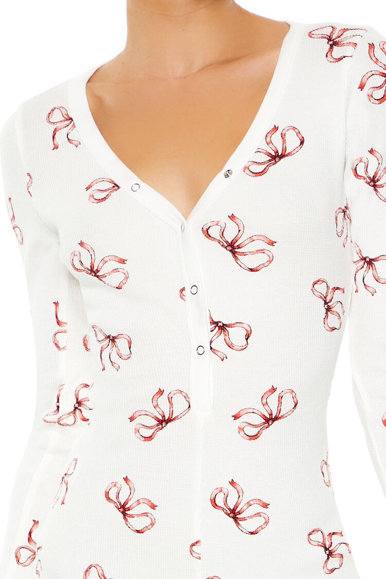Fitted Bow Pajama Romper