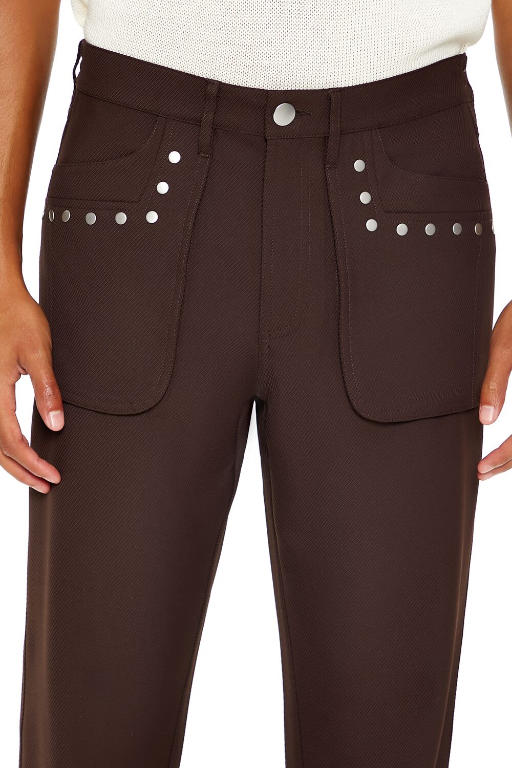 Studded Slim-Fit Mid-Rise Pants