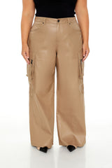 Plus Size Metallic Cargo Pants
