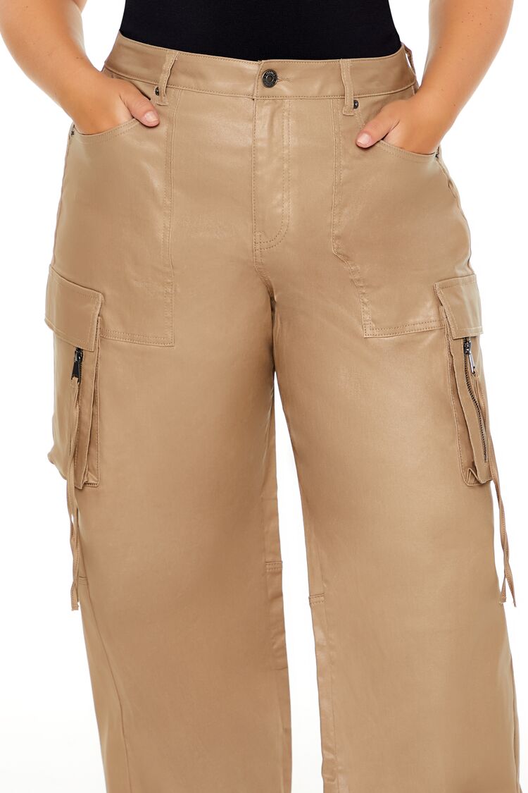 Plus Size Metallic Cargo Pants