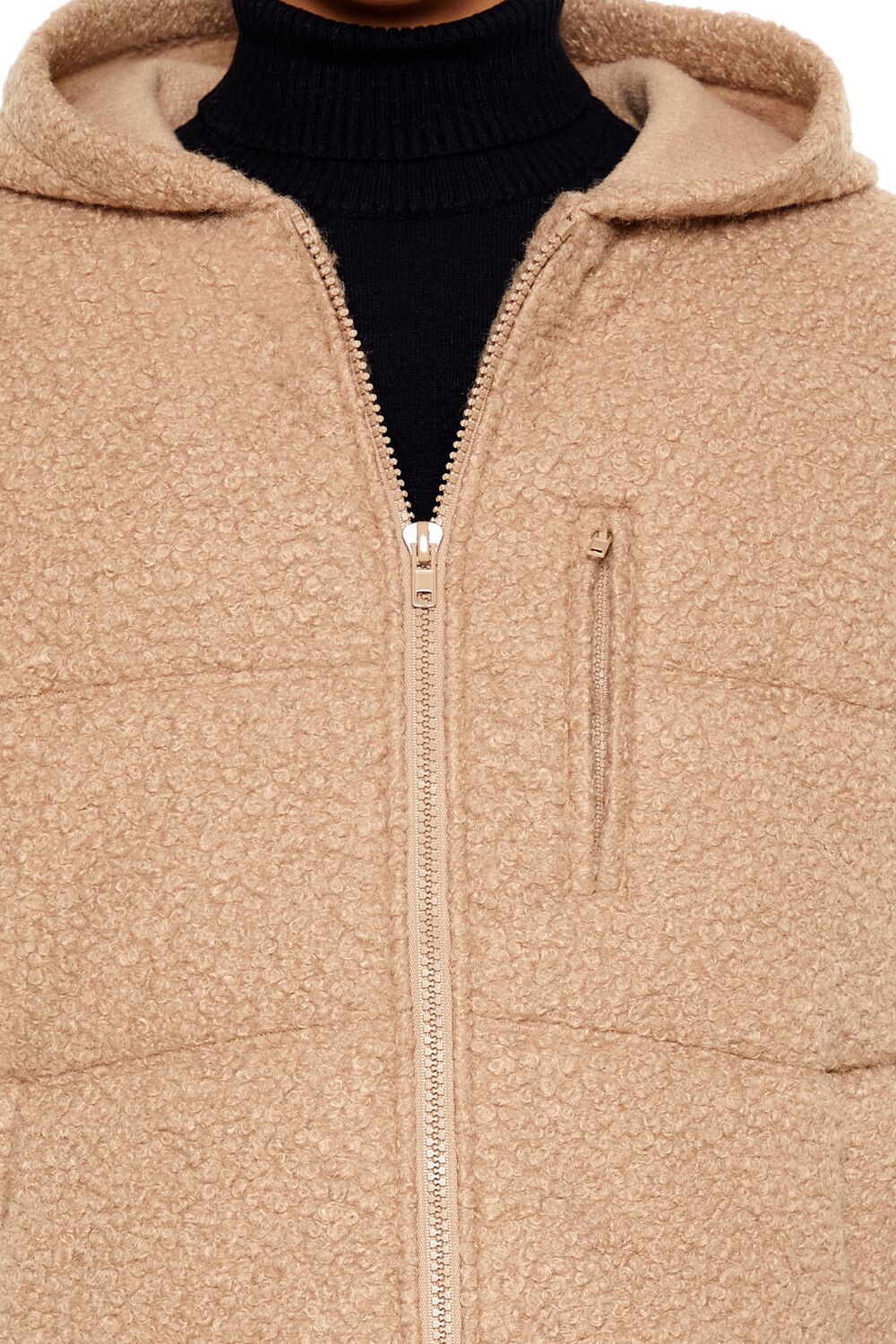 Hooded Faux Shearling Vest