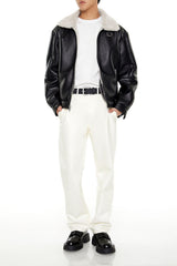 Coated Corduroy Slim-Fit Pants