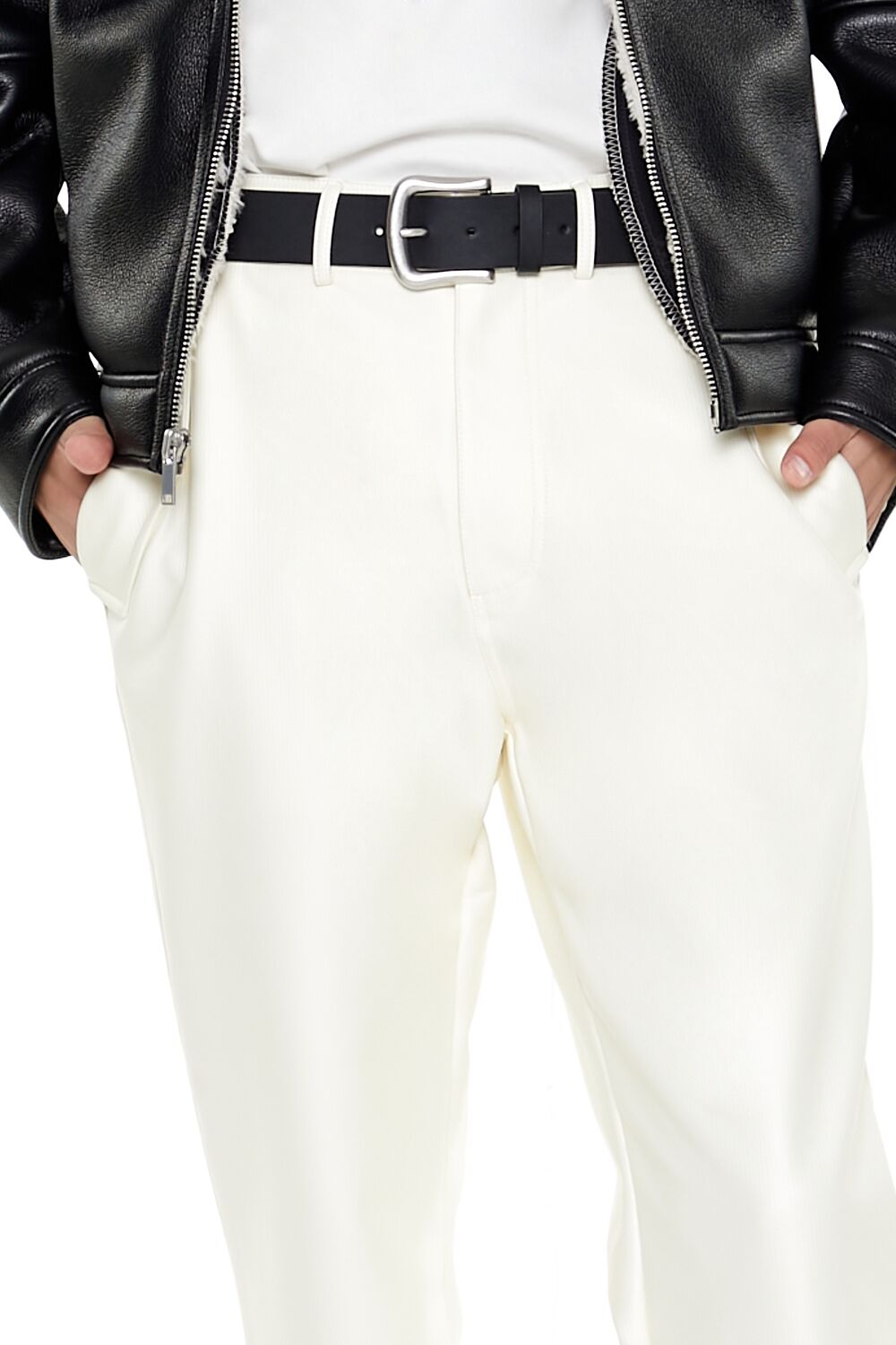 Coated Corduroy Slim-Fit Pants
