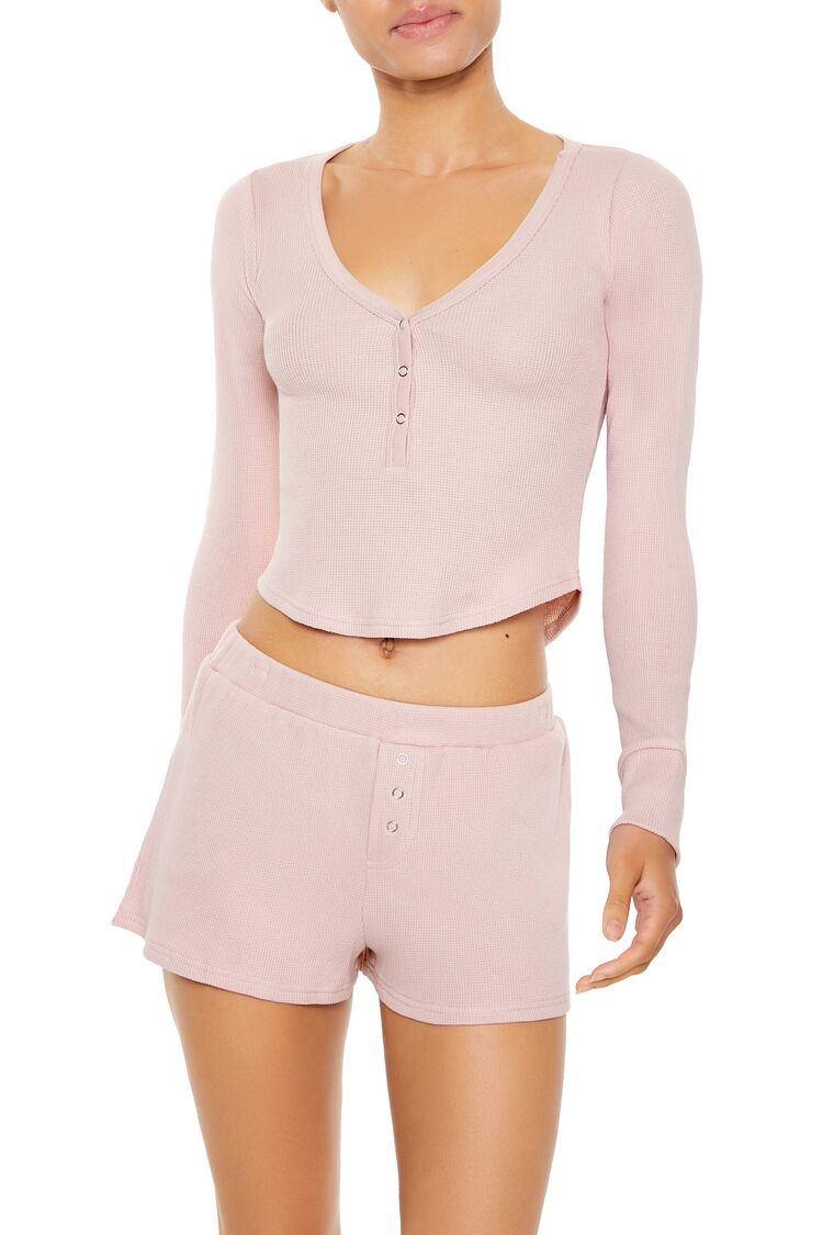 Henley Top & Shorts Pajama Set