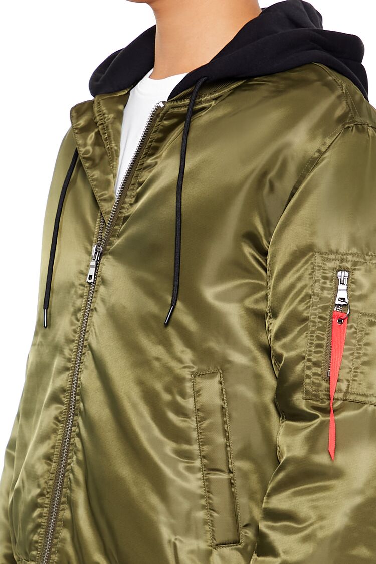 Hooded Cargo Bomber Jacket