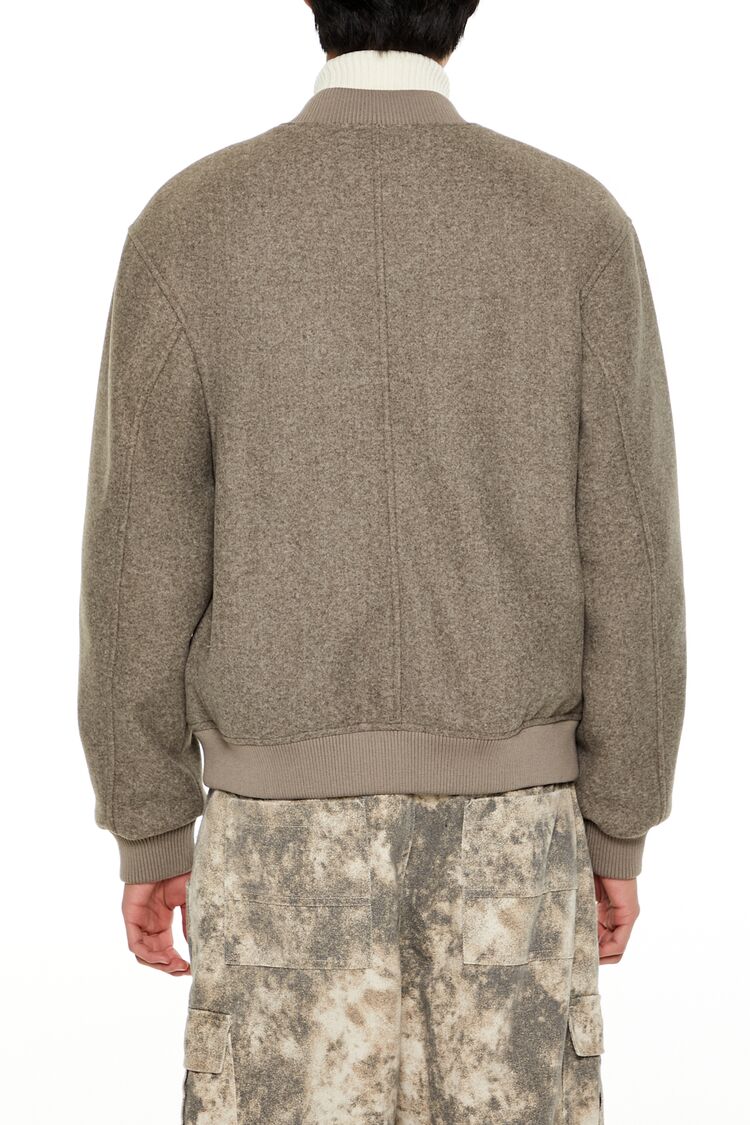 Faux Shearling-Lined Bomber Jacket