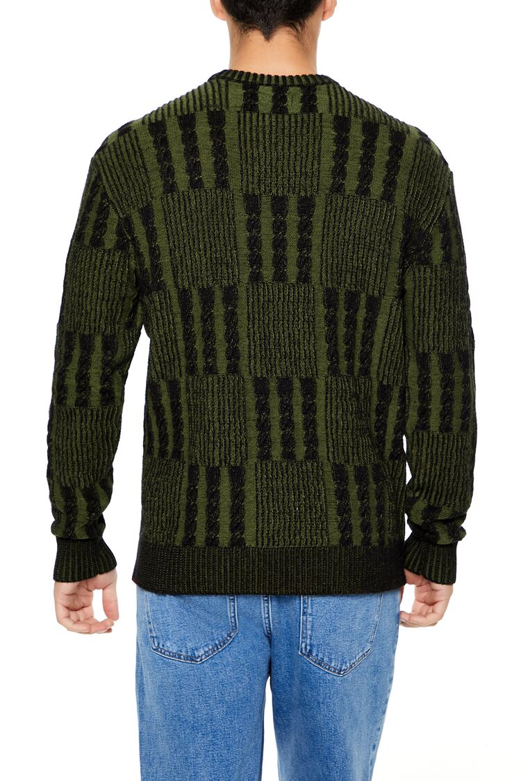 Checkered Cable Knit Sweater