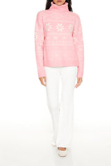 Fair Isle Bow Turtleneck Sweater